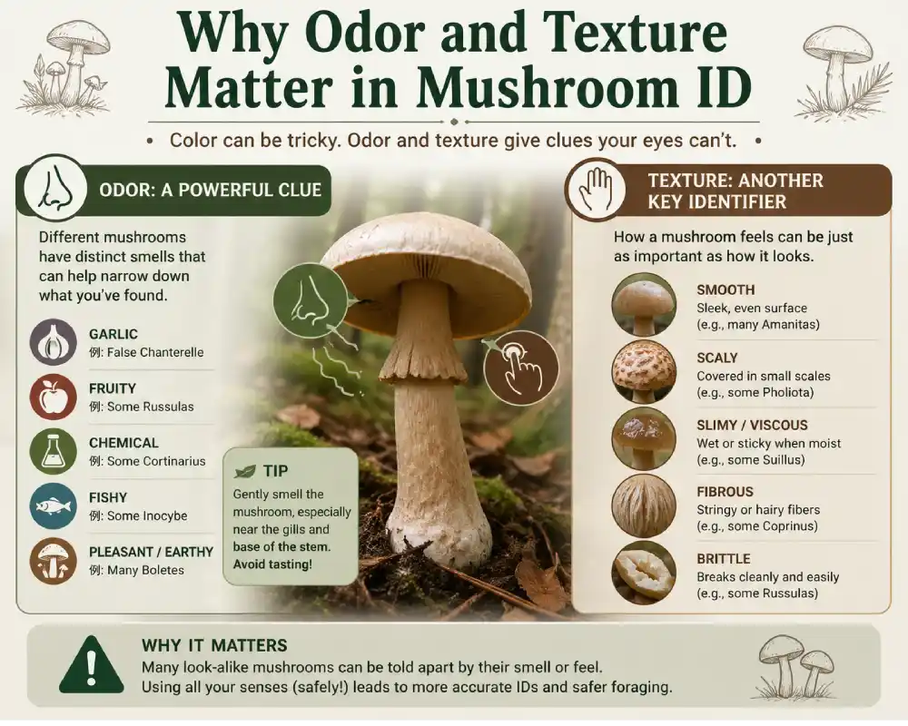 Why Odor and Texture Matter in Mushroom ID?