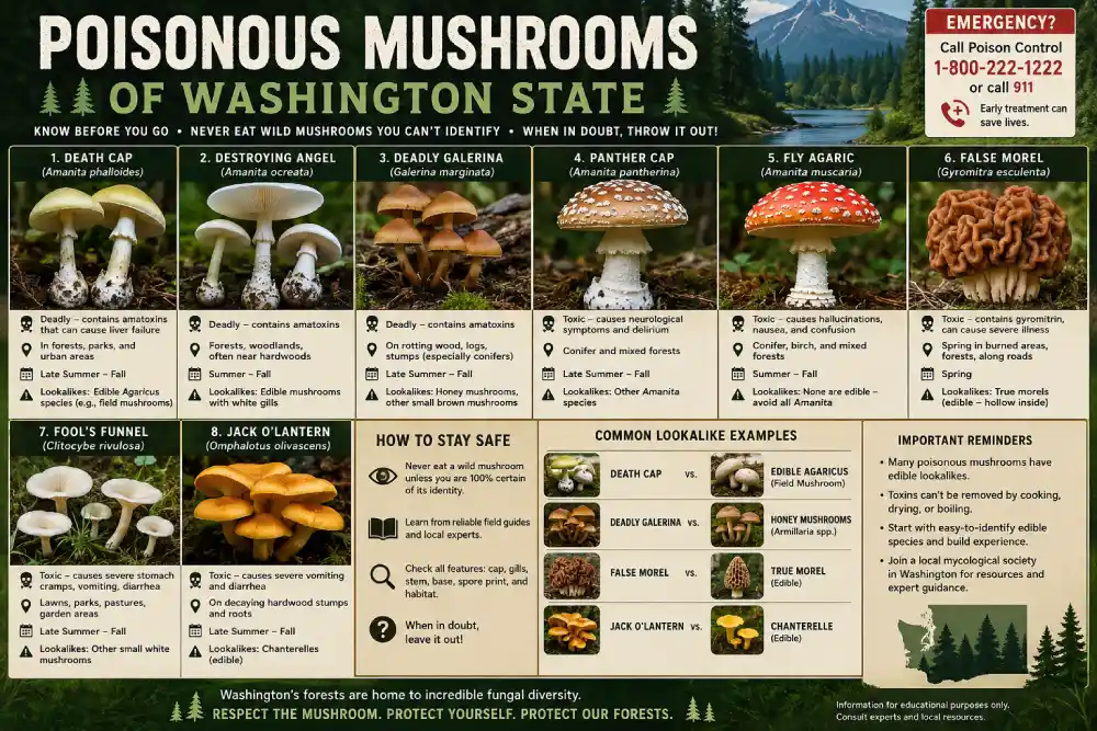 Poisonous Mushrooms in Washington State Identification Guide 2026