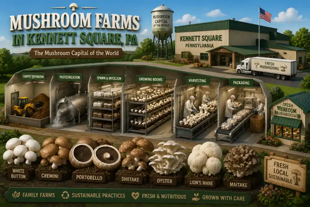 mushroom farm in kennett square pa